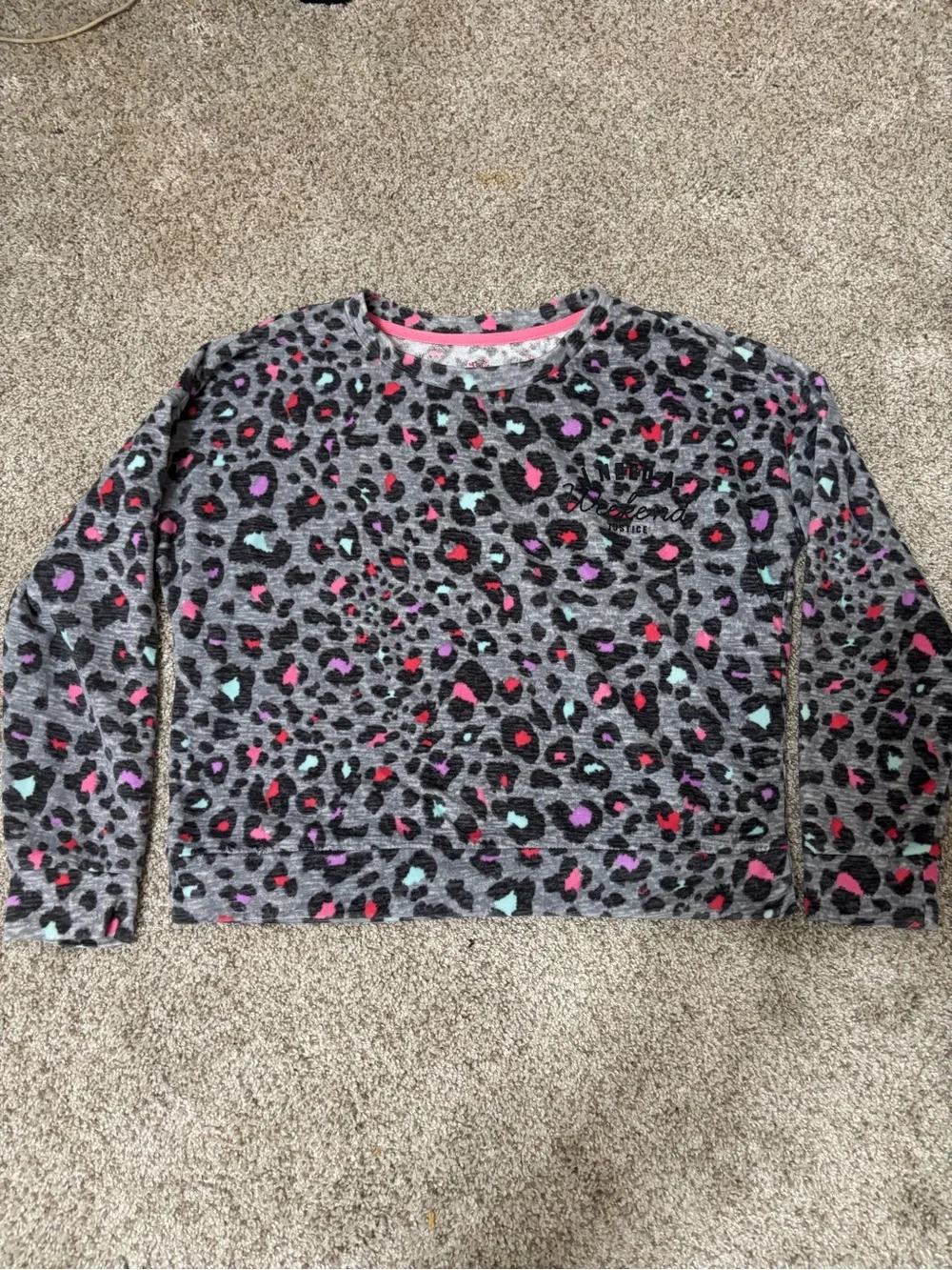 Justice Girls Pajama Sets- Lavender Purple, Gray Leopard, Pink Tie-Dye